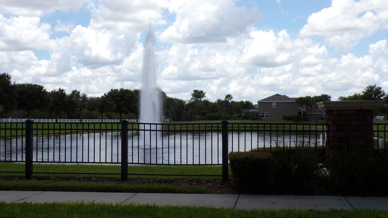 Summerlake fountain in winter garden. Summerlake real estate. homes for sale.