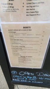 Solterra Resort Food Basket Menu